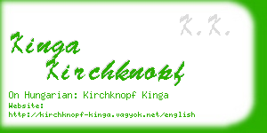 kinga kirchknopf business card